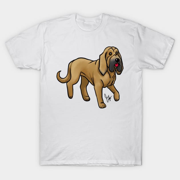 Dog - Bloodhound - Red T-Shirt by Jen's Dogs Custom Gifts and Designs